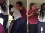 A video shows a student 'bullied' on a school bus - who is able to stand up to his attacker. A male student is seen slapped, punched and kicked by a female student before he is able to stand up and place her in an apparent choke hold