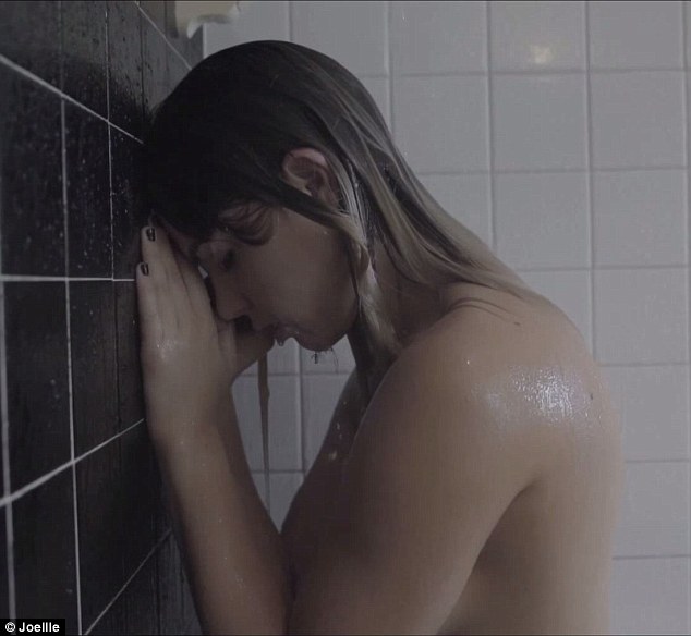 Buff beauty! Former X Factor Australia contestant Joelle Hadjia isn't  afraid to flash the flesh and show some sideboob, as she appears naked in a shower scene in her latest music video, Wish I Never