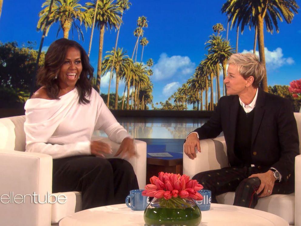 PHOTO: Michelle Obama makes a guest appearance on The Ellen DeGeneres Show, Feb. 1, 2018.