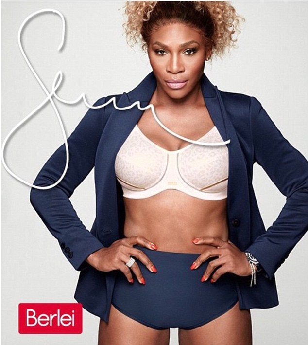 Boss: The tennis champion showed off her ample bust in a new advert for the brand which saw the sports star striking a powerful pose