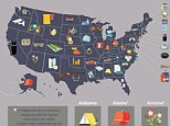 The list and map shows in detail what types of products are most popular on eBay for each state