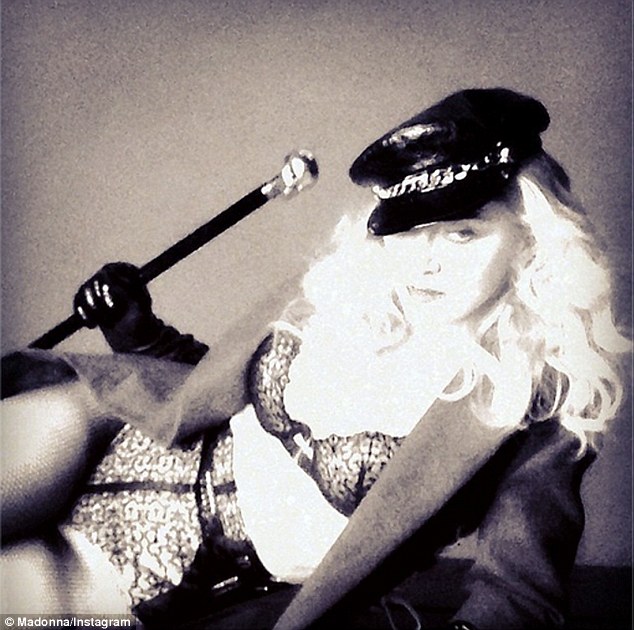 Washed out: Madonna shared a heavily filtered portrait to Instagram on Wednesday