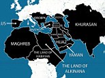 Caliphate: A map purportedly showing the areas ISIS plans to have under its control within five years has been widely shared online. As well as the Middle East, North Africa and large areas of Asia, it also reveals ISIS' ambition to extend into Europe. Spain, which was Muslim-ruled until the late 15th Century, would form part of the caliphate, as would the Balkan states and eastern Europe, up to and including Austria