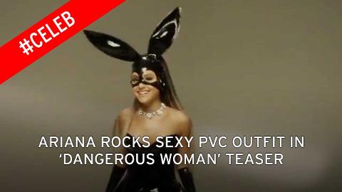 Ariana Grande turns up the heat in a sexy PVC bunny costume for new video teaser