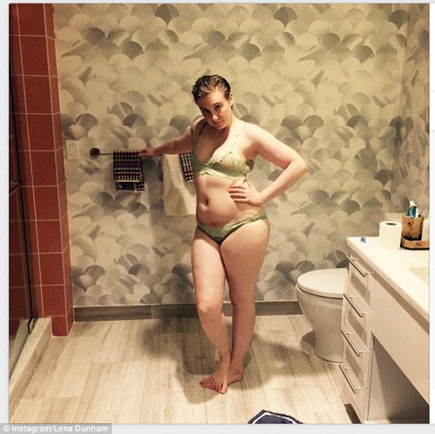 'I love my @lonelylingerie and I think I will wear it to dinner with some boots  a smile because we are all very lucky to be free.' Girls star and icon Lena Dunham posts a relaxed photo of herself posing in Lonely Lingerie