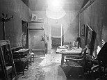 These extraordinary pictures reveal inside Hitler's bunker. This room is thought to have been the Fuhrer's command center conference room - which was partially burned out by SS troops and stripped of evidence by invading Russians in 1945