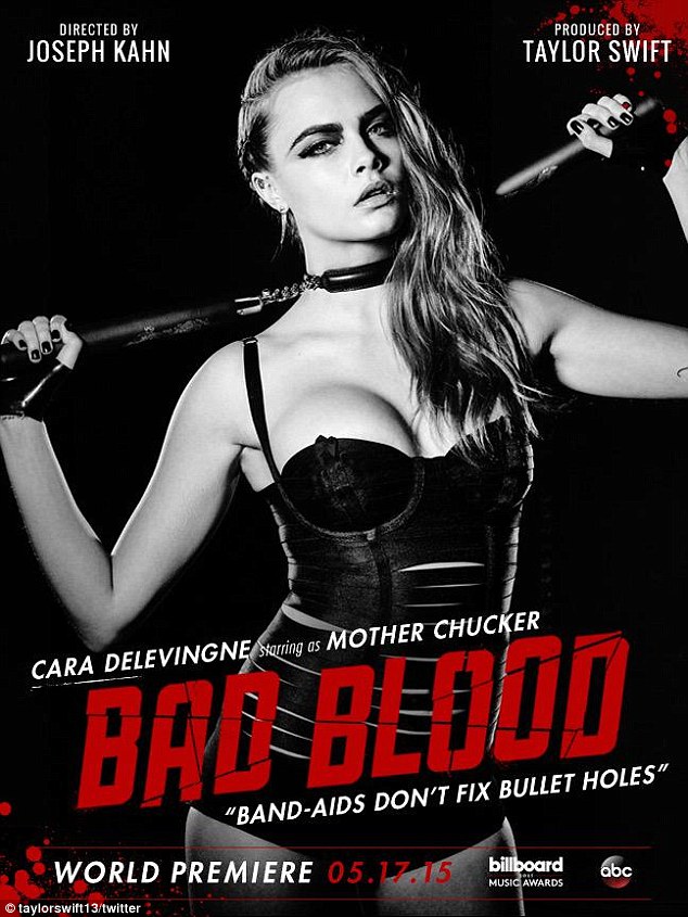 Bringing out the big guns: Cara Delevingne will also star Taylor Swift's Bad Blood music video