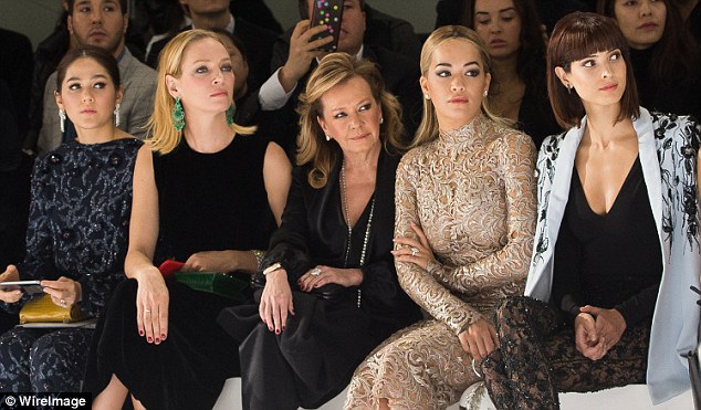 FROW stars: Uma Therman and Rita Ora dominated the front row at the catwalk couture show