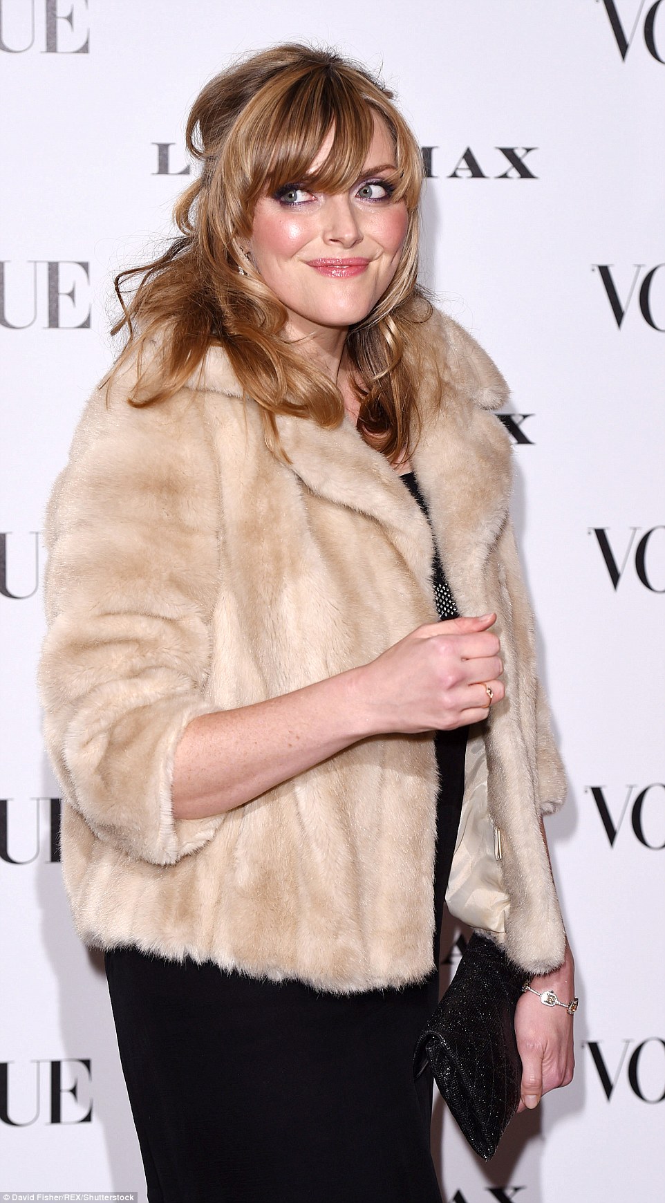 Noughties but nice: Sophie Dahl, who took the fashion world by storm in the early 2000s thanks to her voluptuous curves, looked uber-glam in a simple black dress and fur jacket