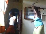 The six-minute clip shows the mother whipping the girl with a belt