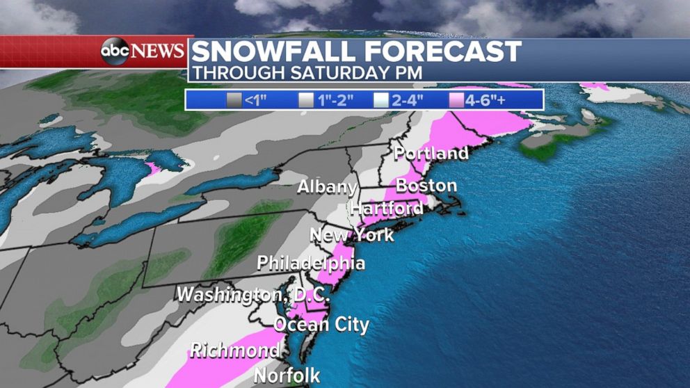 PHOTO: Thew winter storm that slammed into the South is heading toward the mid-Atlantic and Northeast. 