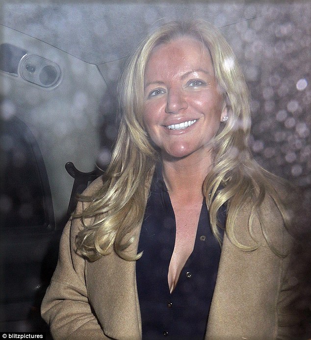 Bronzed: Lingerie mogul Michelle Mone was sporting a healthy tan as she dined out at Scott's restaurant in London on Monday