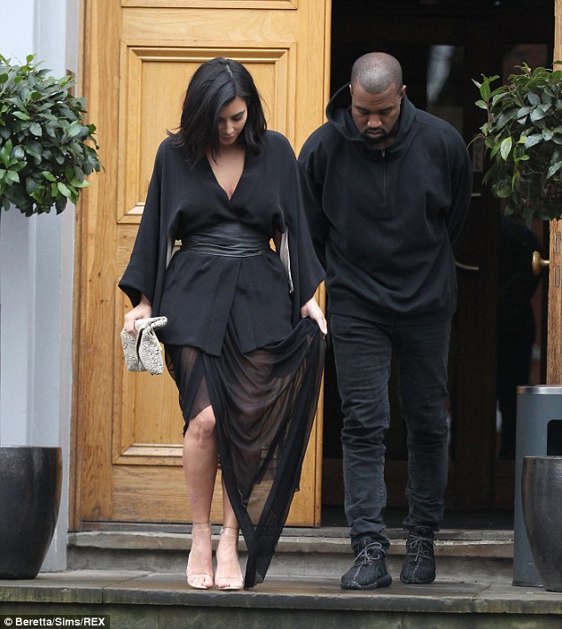 Happy couple: The couple skipped the afterparties on Wednesday night, instead looking fresh and potentially - for Kanye - working hard on music