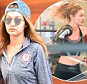 Gigi Hadid seen wearing on U.S. Olympic grey shirt and work out gear in New York CitynnPictured: Gigi HadidnRef: SPL1278978  100516  nPicture by: Frank Sullivan/Splash NewsnnSplash News and PicturesnLos Angeles: 310-821-2666nNew York: 212-619-2666nLondon: 870-934-2666nphotodesk@splashnews.comn