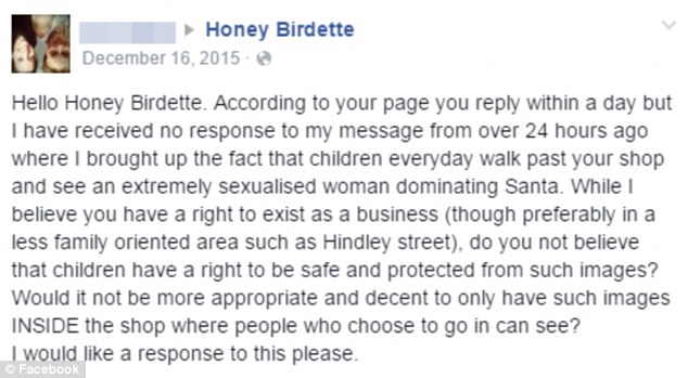 Complaints were made by to both the Advertising Standards Bureau and Honey Birdette's Facebook page