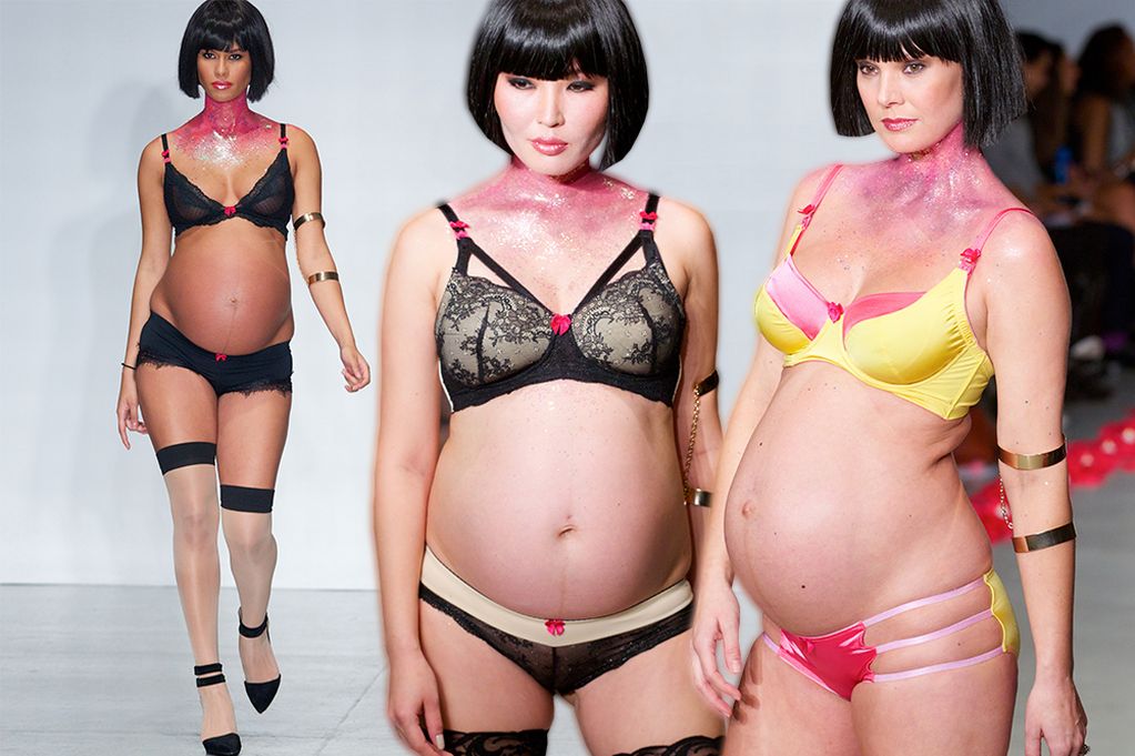 Pregnant Lingerie Catwalk