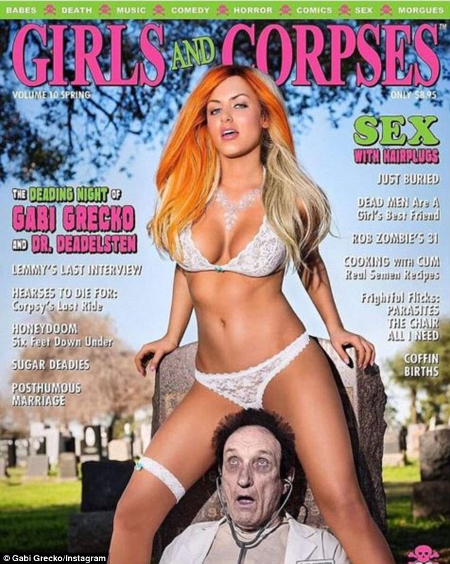 No holding back: Meanwhile, Gabi took a dig at Geoffrey in a behind-the-scenes video from her Girls and Corpses cover shoot, which featured a fake corpse styled like her estranged hubby 