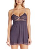 eberjey Women's Daphne Chemise, Shadow Grey, Medium