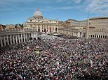 A general view of St. Peter's Square during the John Paul II Beatification Ceremony held by Pope Benedict XVI on May 1, 2011 in Vatican City, Vatican. The ceremony marking the beatification and the last stages of the process to elevate Pope John Paul II to sainthood was led by his successor Pope Benedict XI and attended by tens of thousands of pilgrims alongside heads of state and dignitaries. VATICAN CITY, VATICAN - MAY 01:  (Photo by Elisabetta Villa/Getty Images)