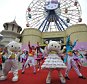 Mandatory Credit: Photo by Imaginechina/REX (4272185c) Entertainers dressed in Hello Kitty costumes Hello Kitty theme park inauguration ceremony, Huzhou city, Zhejiang province, China - 28 Nov 2014 The inauguration ceremony of a new Hello Kitty theme park was held Friday (28 November 2014) in Anji county, in east China?s Zhejiang province. The theme park is set to delight Chinese fans when it opens its doors at the beginning of 2015. Japanese company Sanrio, who created Hello Kitty in 1974, have joined with entertainment design firm Hettema Group from California, to bring their new park to life. Sanrio already owns two theme parks in Japan - Puroland and Harmonyland - which attract millions of visitors every year. With both parks exceeding expectations, the new theme park in China is likely to attract over a million visitors each year.