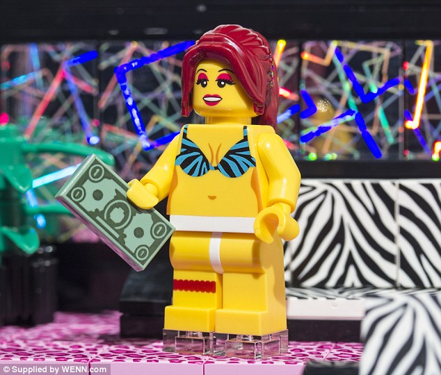 Make it rain: To make the Foxy Blox club feel like a real strip joint, the toy makers included a pile of plastic dollar bills