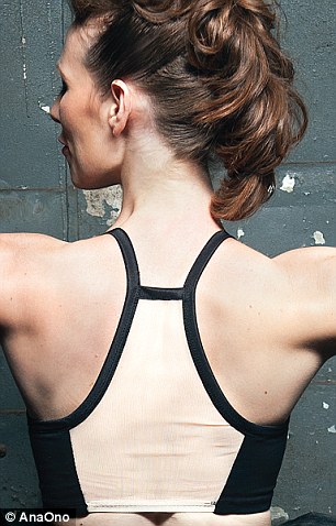 Remaining active: The Jennifer Sports Bra comes in black and nude (pictured) and clay and noir. Both versions retail for $48