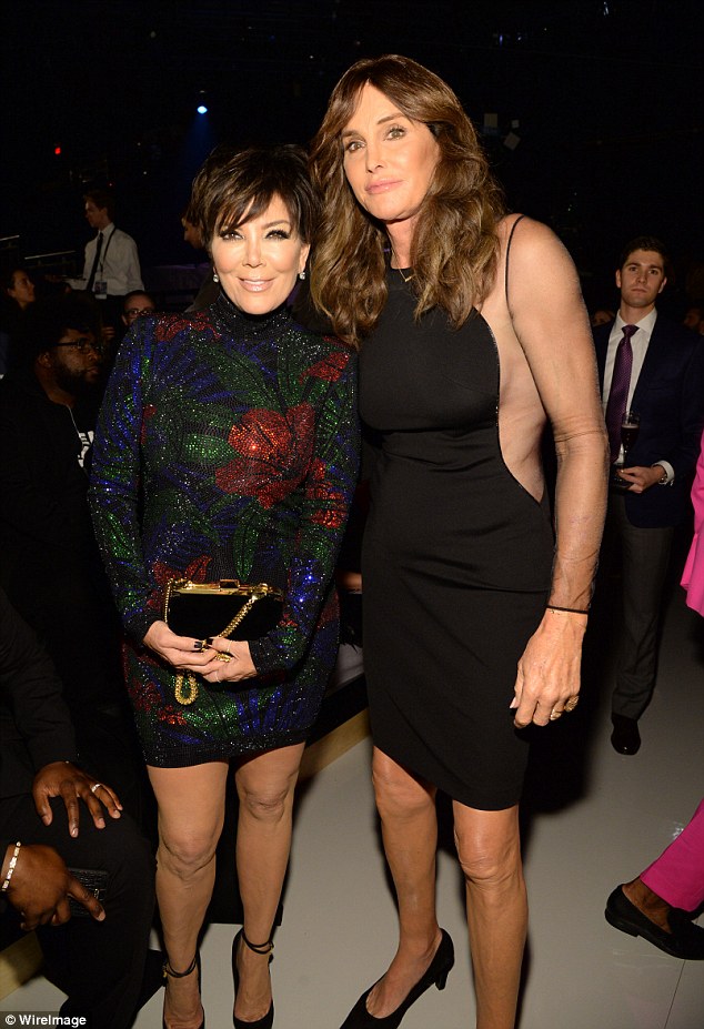 Big night: Caitlyn reunitd with ex-wife Kris as they attended Kendall's Victoria's Secret catwalk debut on Tuesday night