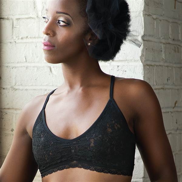 AnaOno black lace racerback bra.