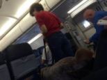 Guilty: One passenger snapped this picture of the large dog that relieved itself on a US Airways flight