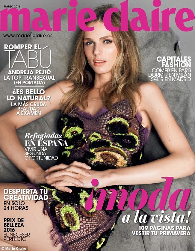 Iconic: Andreja recently landed the cover of Marie Claire Spain, who named her 'model of the year' 