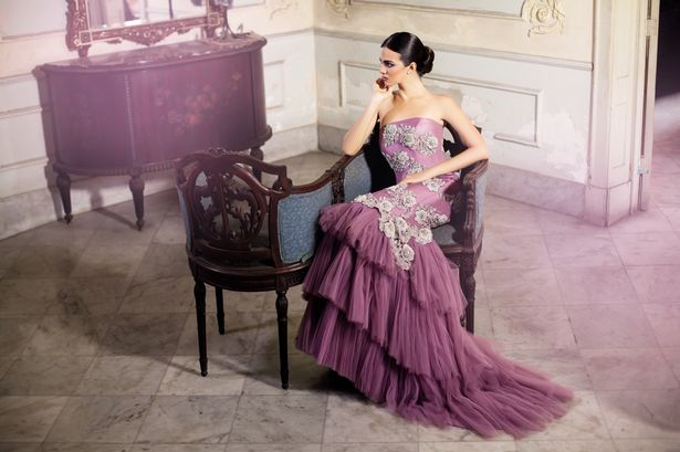 Purple bridal outfit by Sati Takhar