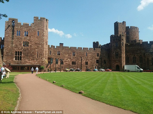 Preparations: Party supplies are delivered to Peckforton Castle, in Cheshire, ahead of the wedding today