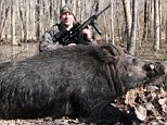 Veteran hunter Jett Webb, of Conetoe, North Carolina, bagged the beast last month using his .308 caliber rifle after baiting it for over a month