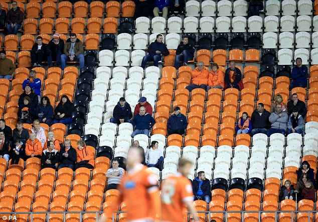 Once again there were hundreds of empty seats at Bloomfield Road as the fans stayed away