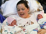 Twins Jenna and Jillian were delivered by Caesarean section at an Akron hospital on Friday to parents Sarah and Bill Thistlethwaite