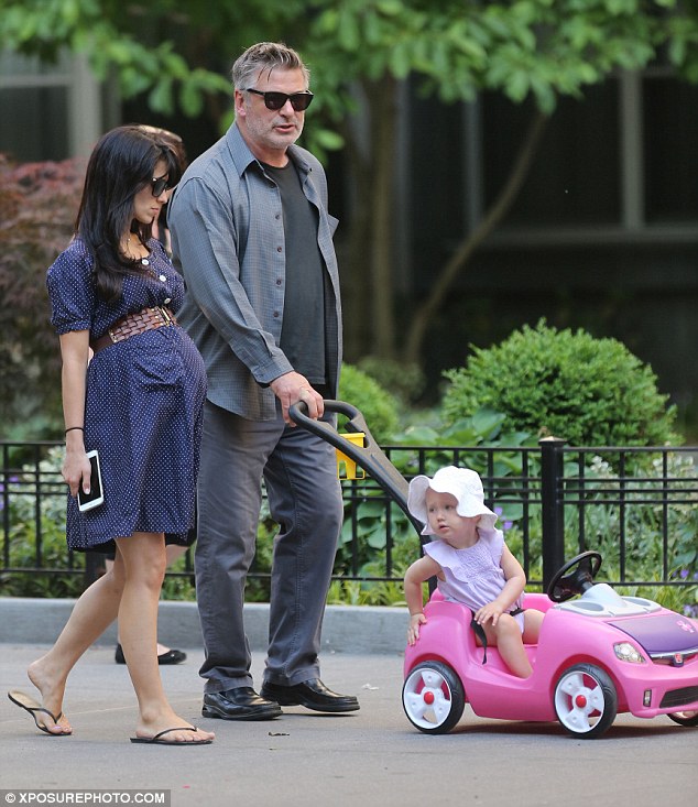 Pink convertible pram! It will be the third child for the 57-year-old Oscar nominee, who also has a 19-year-old daughter Ireland with ex-wife Kim Basinger (pictured May 30)