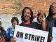 Carlos Jefferson. who works for McDonald’s in Milwaukee, was among fast food workers protesting on Tax Day for a $15-an-hour national minimum wage.