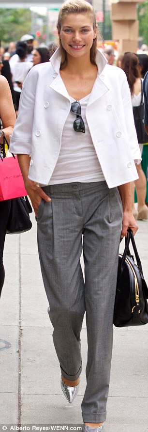 Say cheese! Jessica Hart posed for the cameras on the street in New York as she attended New York Fashion Week