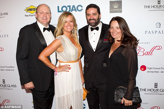 Billy Brownless (far left) is seen here with former wife Nicky (second left) and his best friend Garry Lyon (second right)