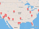 Targeted: Though it is unclear who operates them, ESD America's customers found 19 'fake cell towers' throughout the US