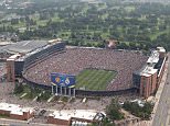 ANN ARBOR, MI - AUGUST 02:  An aerial view of Michigan Stadium during the Guinness International Champions Cup match between Real Madrid and Manchester United at Michigan Stadium on August 2, 2014 in Ann Arbor, Michigan.  (Photo by Leon Halip/Getty Images)