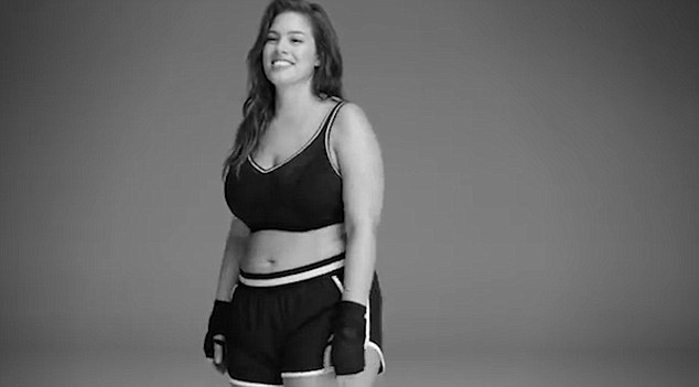 Proud: The commercial, which is part of Lane Bryant's This Body campaign, shows Ashley and fellow models, voicing positive affirmations about their bodies