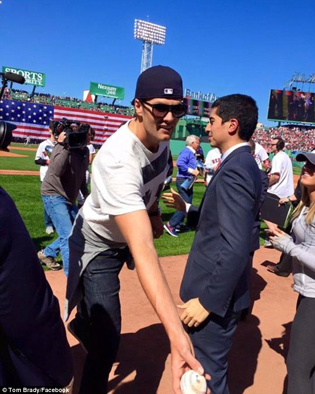 'Thank you Red Sox for the honor!' Her husband, NFL star Tom Brady, spent Monday afternoon throwing out the first pitch at Boston's Fenway Park