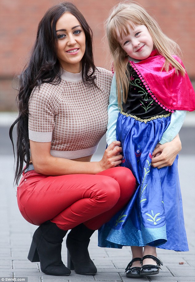 Gemma Laird, 21, from Durham, with daughter Zofia, 4. Miss Laird had been offered the job as an apprentice teaching assistant after passing an exam and beating seven candidates in an interview