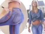 Paint job! French model has jeans painted on for college project