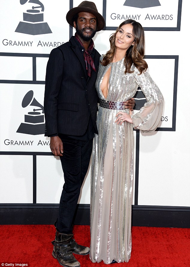 Happy couple: The former Face mentor is currently enjoying a mini break with her blues musician beau Gary Clark Jr, pictured here at the Grammys