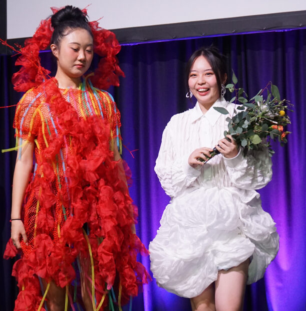 Designer Crystal Zhang (right). Photo by Katiana Carmon.