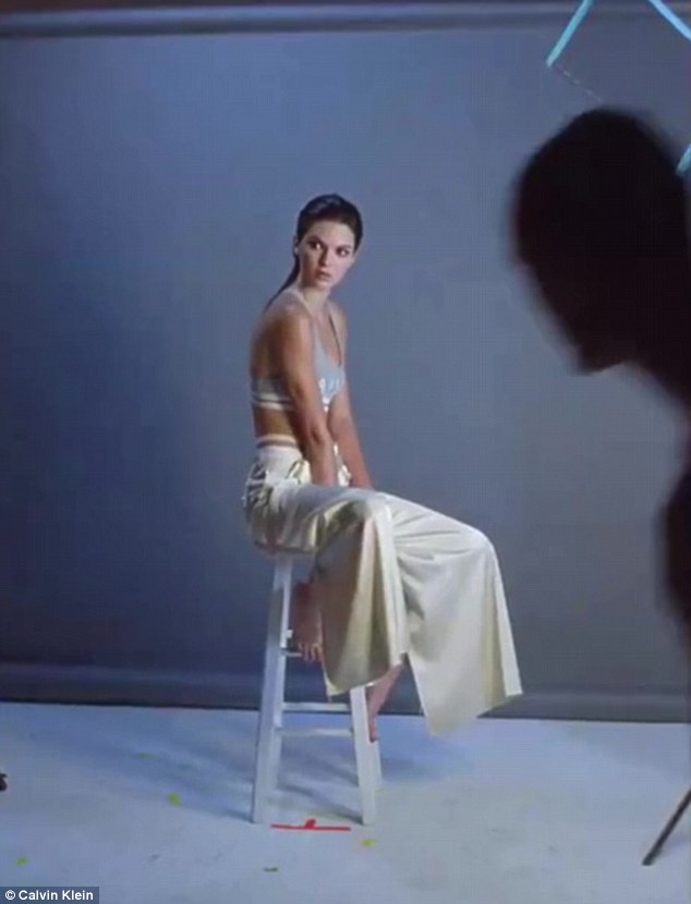 Hot stuff: Kendall stars in a video for Calvin Klein - along with Justin Bieber - for the brand's new spring campaign