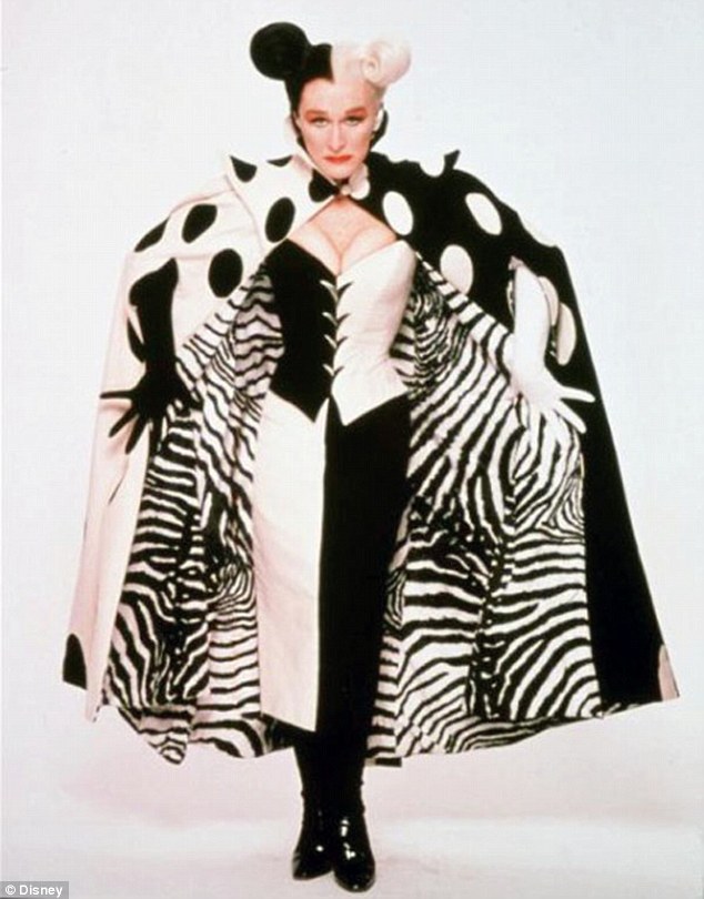 Source of inspiration? Disney villain Cruella de Vil from 101 Dalmatians wore a similar fur coat as Kim, Glenn Close portraying the character in the 2002 live action film