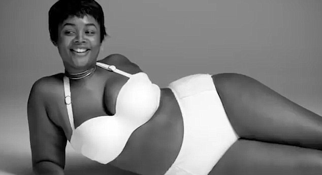 Curve appeal: Precious Lee is seen modeling white underwear as she talks about her body